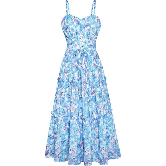 Dresses & Skirts - Women's Summer Floral Maxi Dress Casual Boho Sundress with Pockets